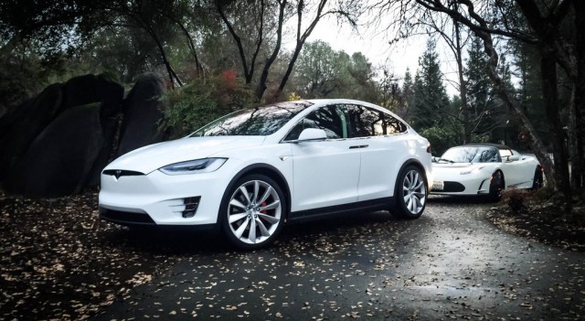 2016 Tesla Model X with 2011 Tesla Roadster Sport, photographed by owner Bonnie Norman