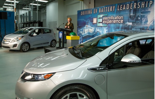 Chevy Volt and Spark EV with Sen. Debbie Stabenow as GM expands Global Battery Systems Lab, Sep 2013 Chevy Volt and Spark EV with Sen. Debbie Stabenow as GM expands Global Battery Systems Lab, Sep 2013