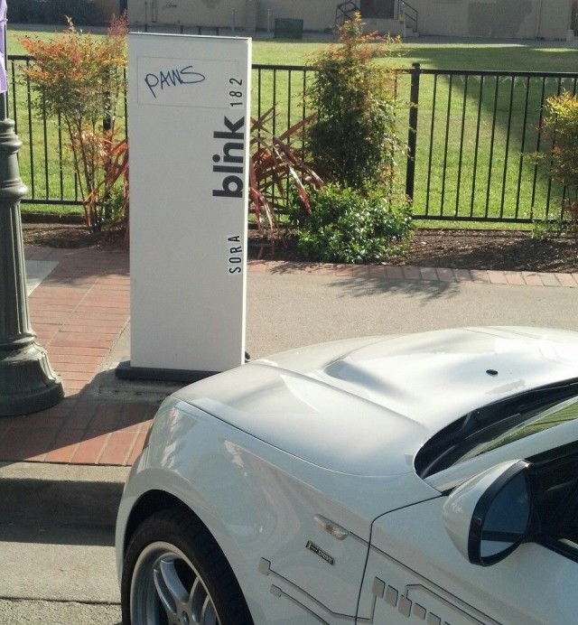 Poorly-sited Blink charging point in Watsonville, CA (Image: Jack Brown) Poorly-sited Blink charging point in Watsonville, CA (Image: Jack Brown)