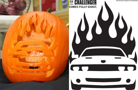 Dodge Challenger Halloween Pumpkin Stencil