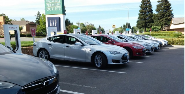 Tesla Supercharger site in Vacaville, California, before expansion [photo: George Parrott]