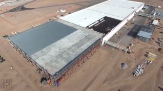 Tesla gigafactory, March 2016, shown in drone footage posted to YouTube by Above Reno