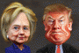 Hillary Clinton and Donald Trump (a caricature by Flickr user DonkeyHotey)