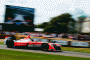 Nick Heidfeld in a Mahindra M4Electric Formula E race car at the 2017 Goodwood Festival of Speed
