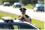 Police officer with radar gun