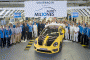 Volkswagen workers in Puebla, Mexico, celebrate the 10 millionth car built at the plant