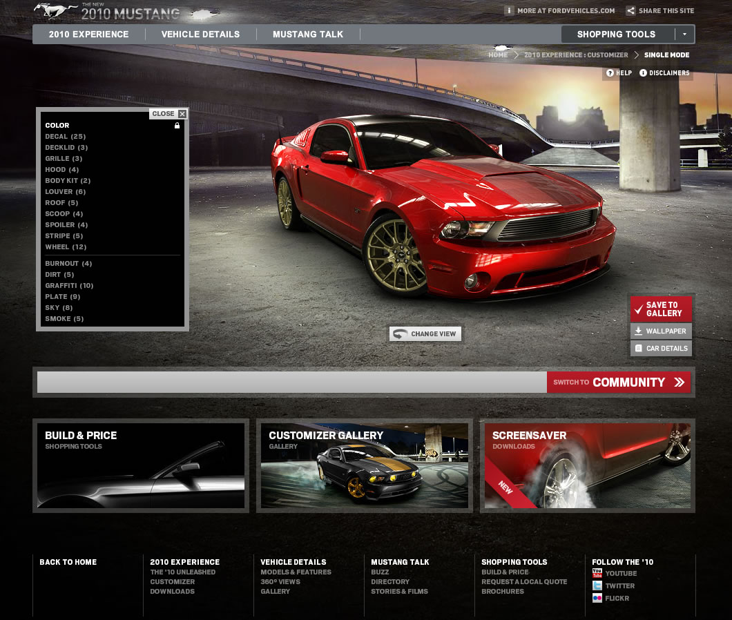 2010 Mustang Customizer Goes Live On The 10 Unleashed Site