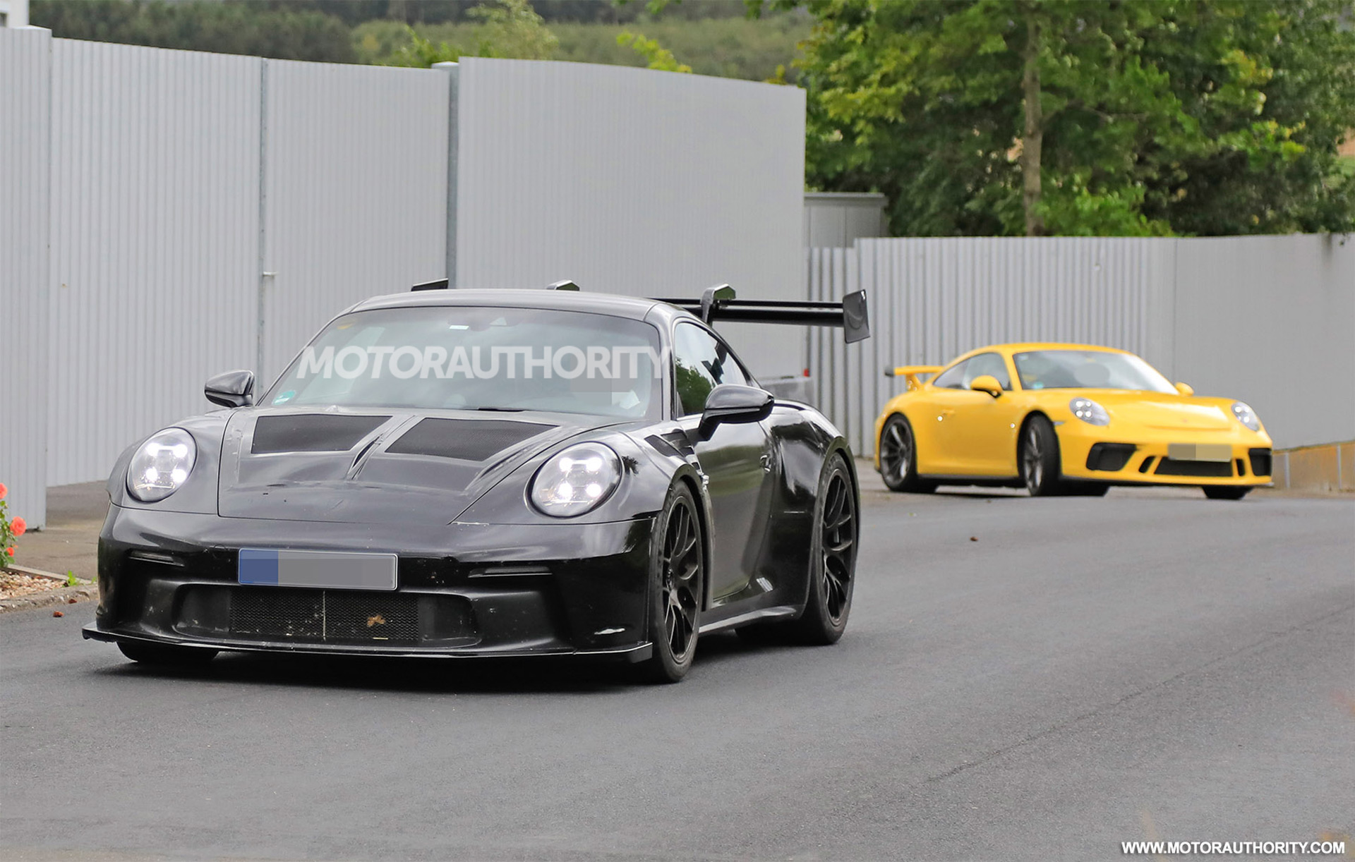 23 Porsche 911 Gt3 Rs Spy Shots New Track Star Spotted For First Time