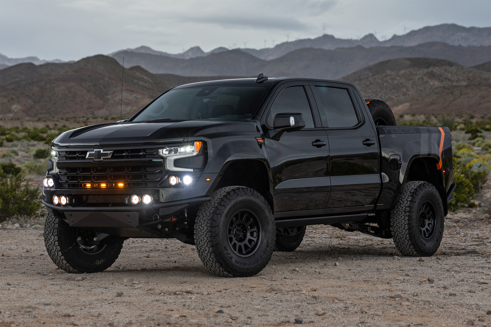 Black widow silverado with camper