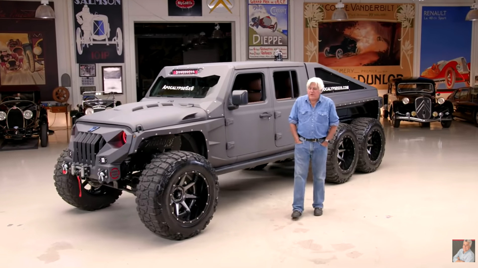 Jay Leno tests a Jeep 6x6 built by Florida's Apocalypse