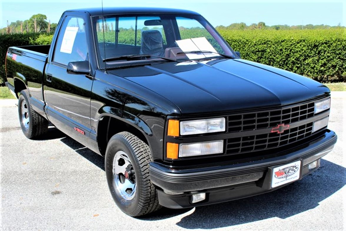 A muscular 1990 Chevrolet Silverado SS 454 is for sale with 26 miles on t.....