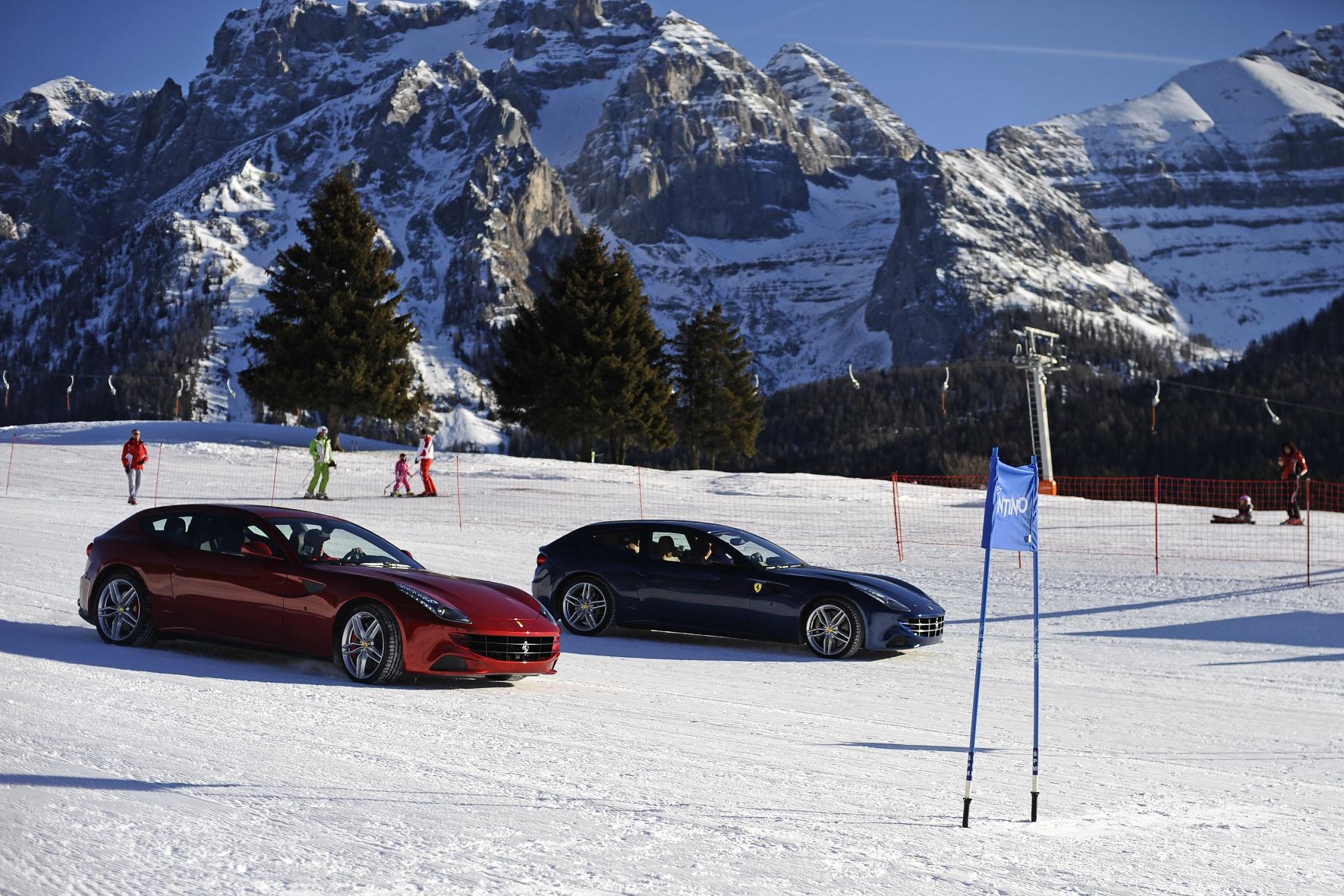 ferrari ff goes slalom in the italian dolomites video ferrari ff goes slalom in the italian