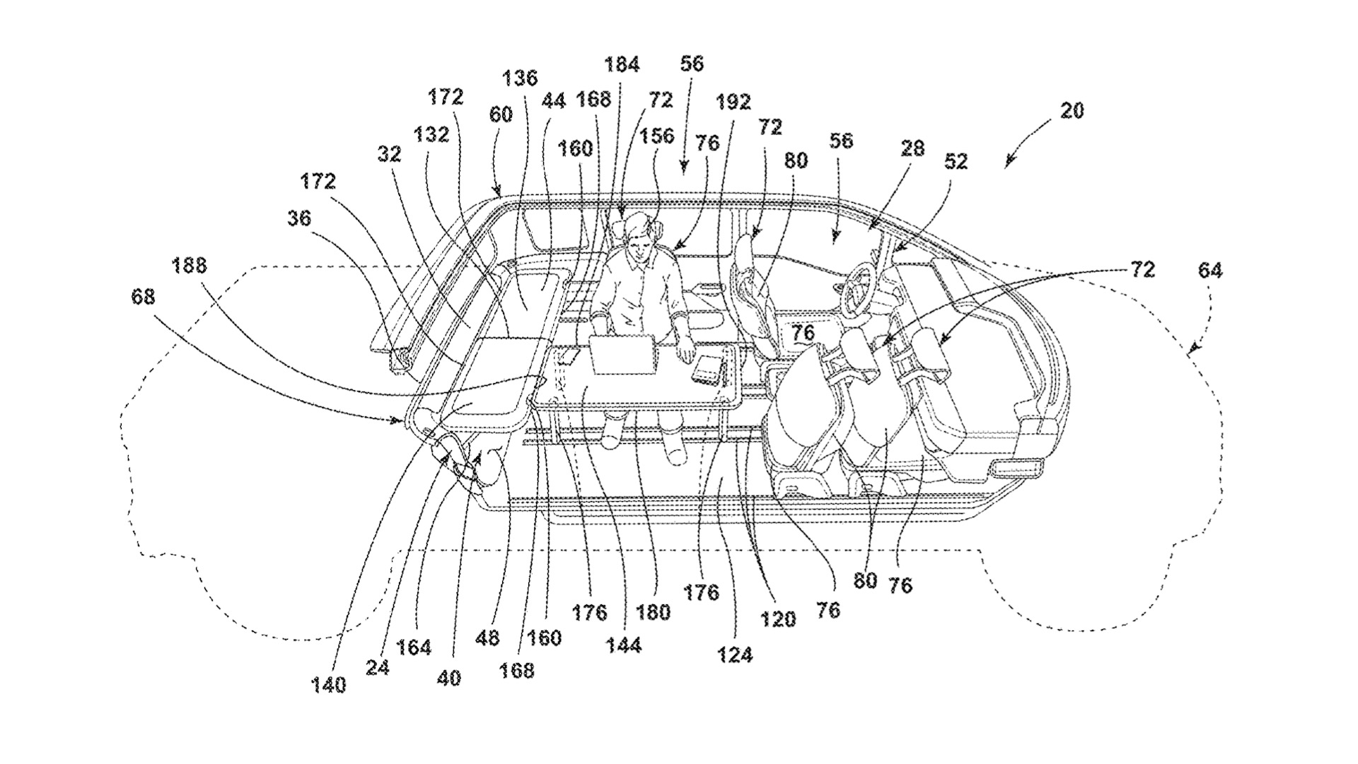Ford working on swivel seating, retracting steering wheel, in-cab work station, bed seating