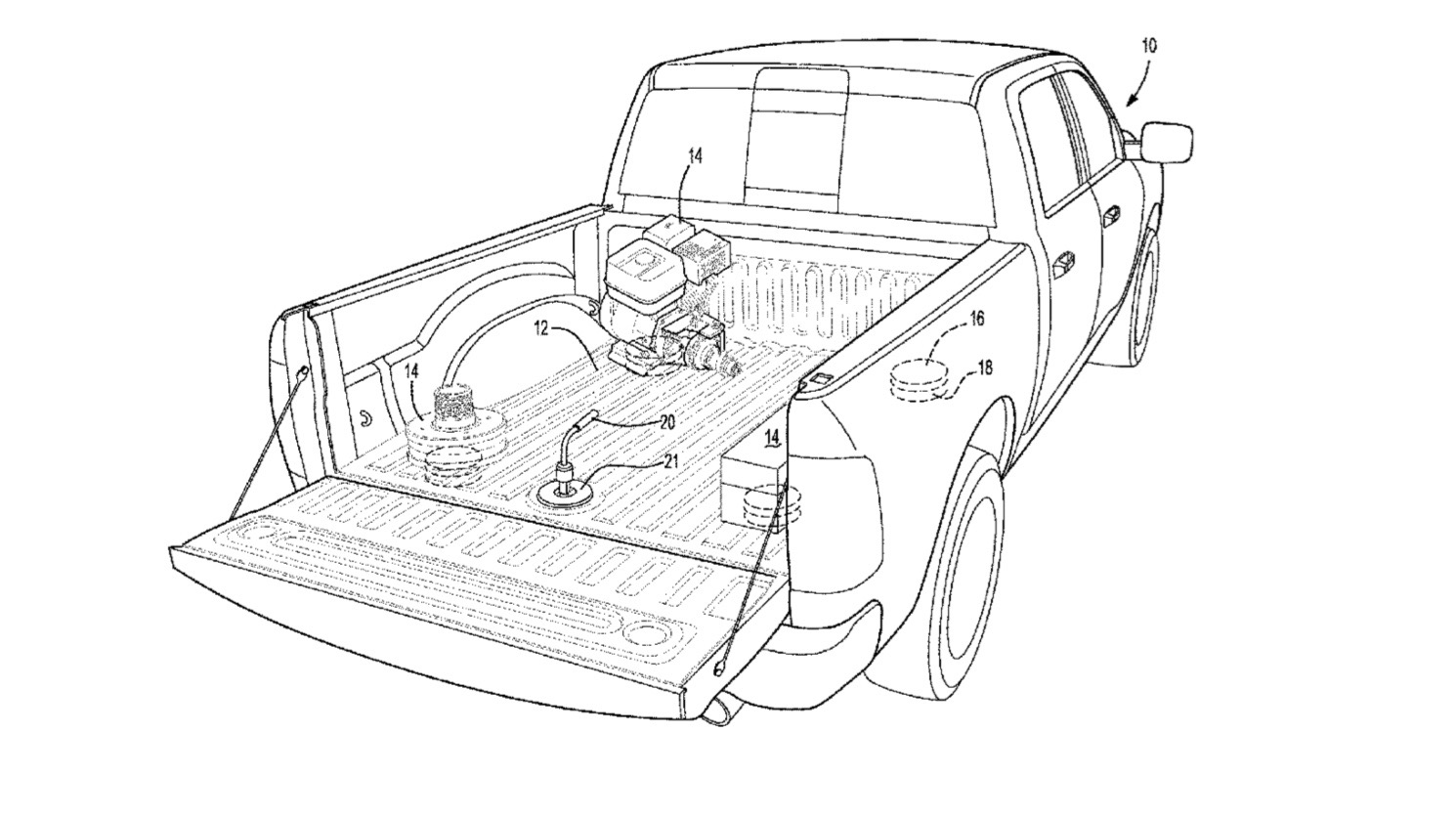 Ford patents magnetic truck bed
