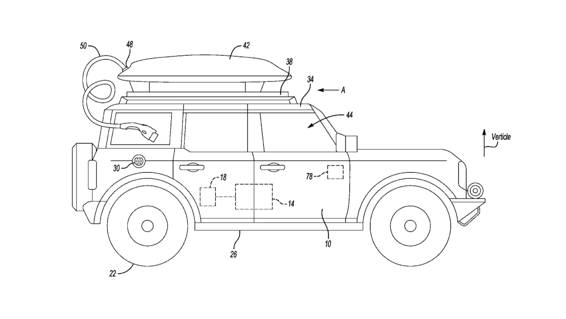 Ford patents roof-mounted backup battery for EVs