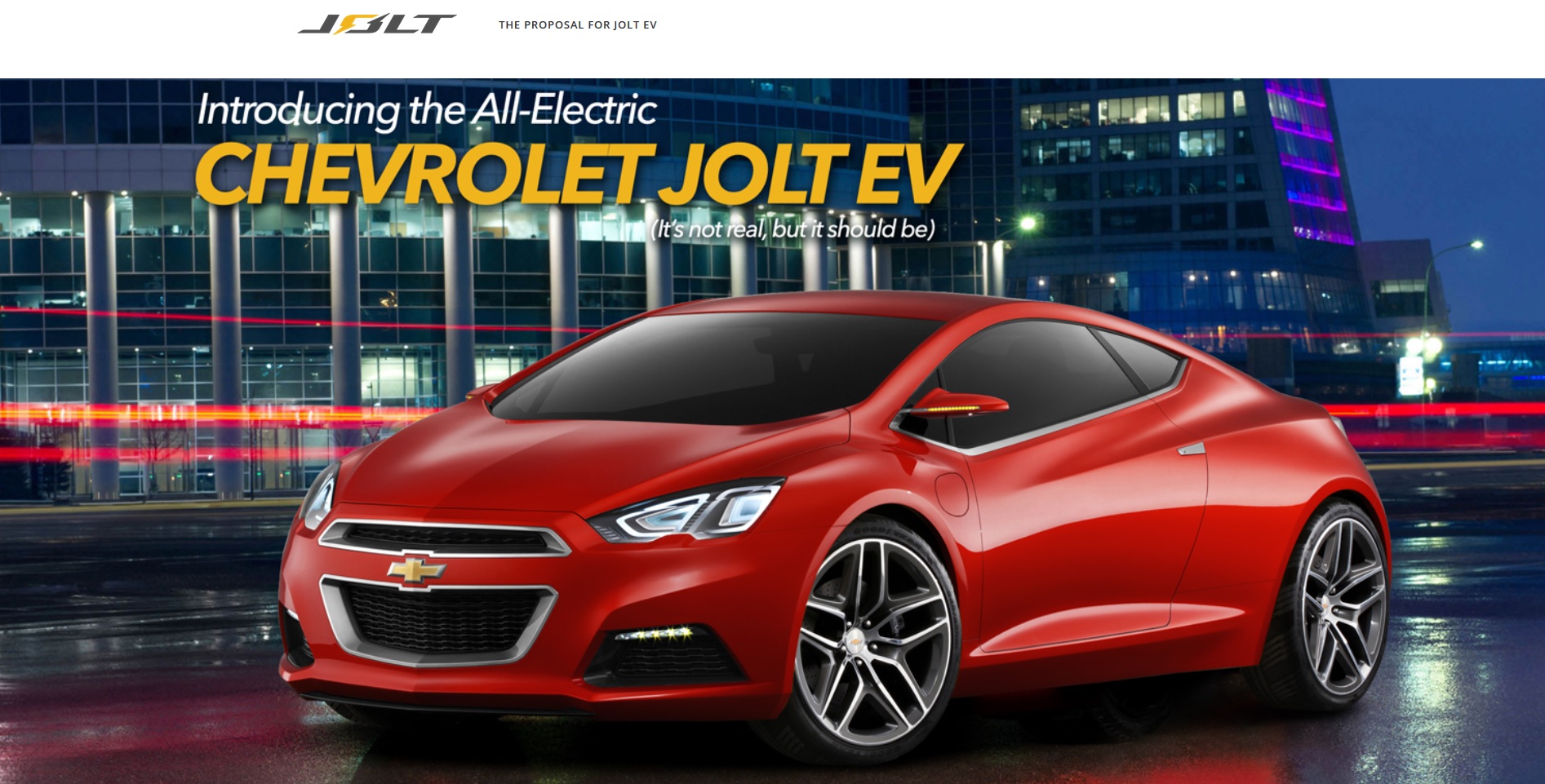 selling an electric car is easy says creator of fictional chevy jolt ev