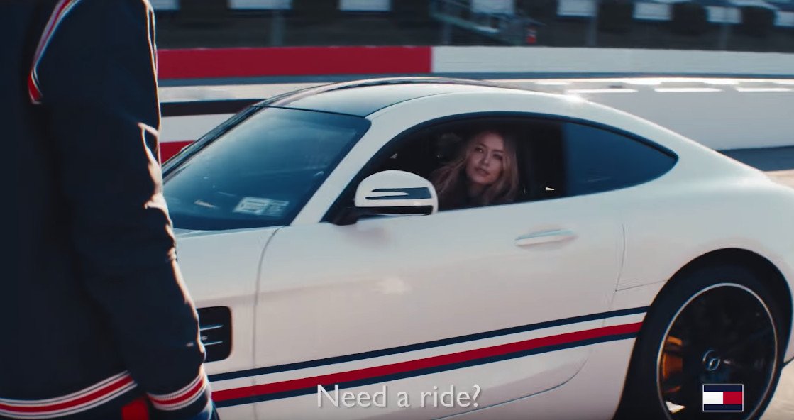 Gigi Hadid scares Lewis Hamilton in the AMG GT, then roles are reversed
