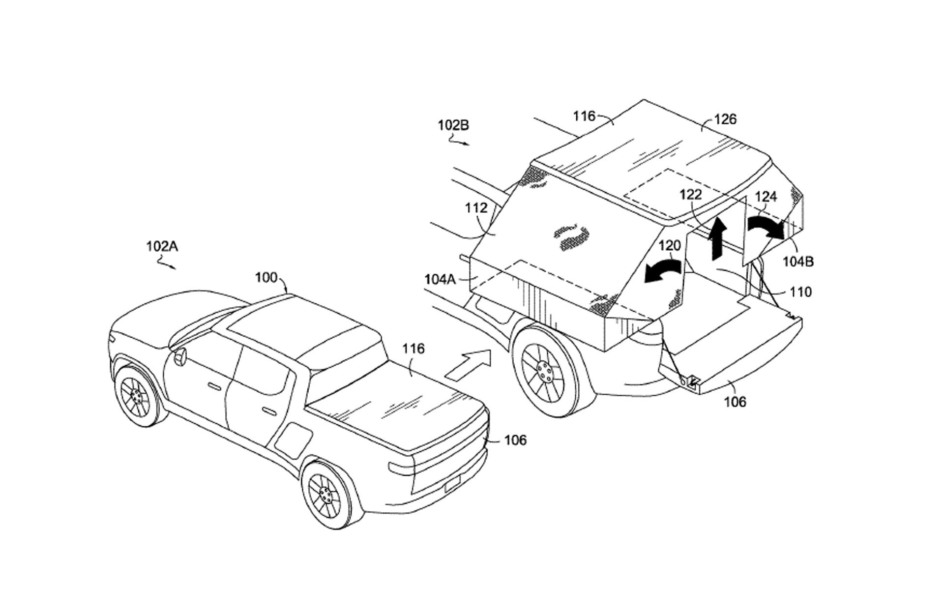 Rivian patents design for a bed-mounted tent Auto Recent