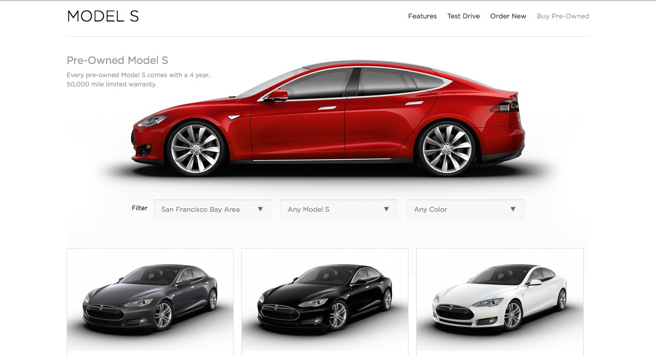 Want A Used Model S? Now You Can Get One Online From Tesla