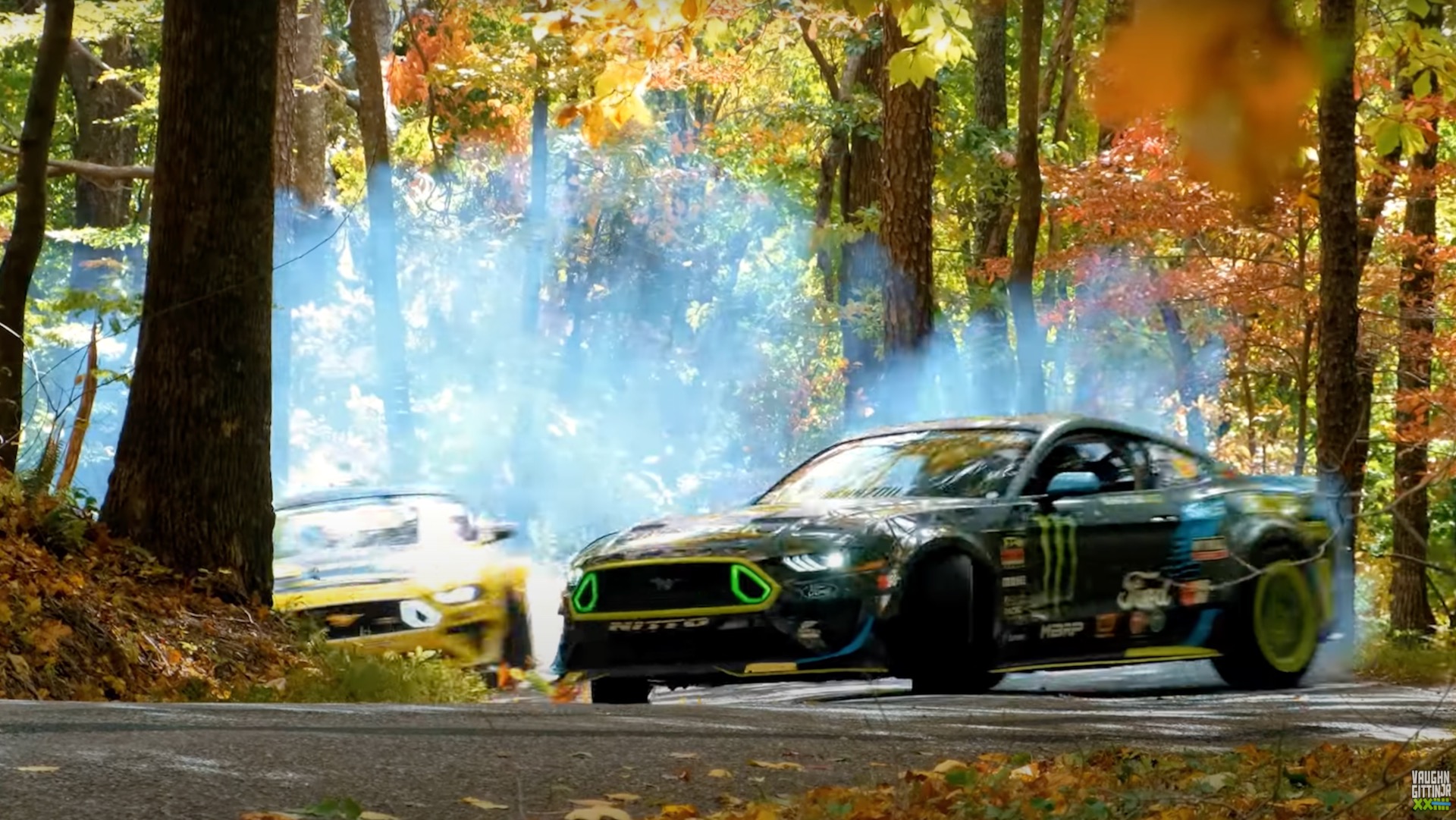 Vaughn Gittin Jr. and Chelsea DeNofa drift battle