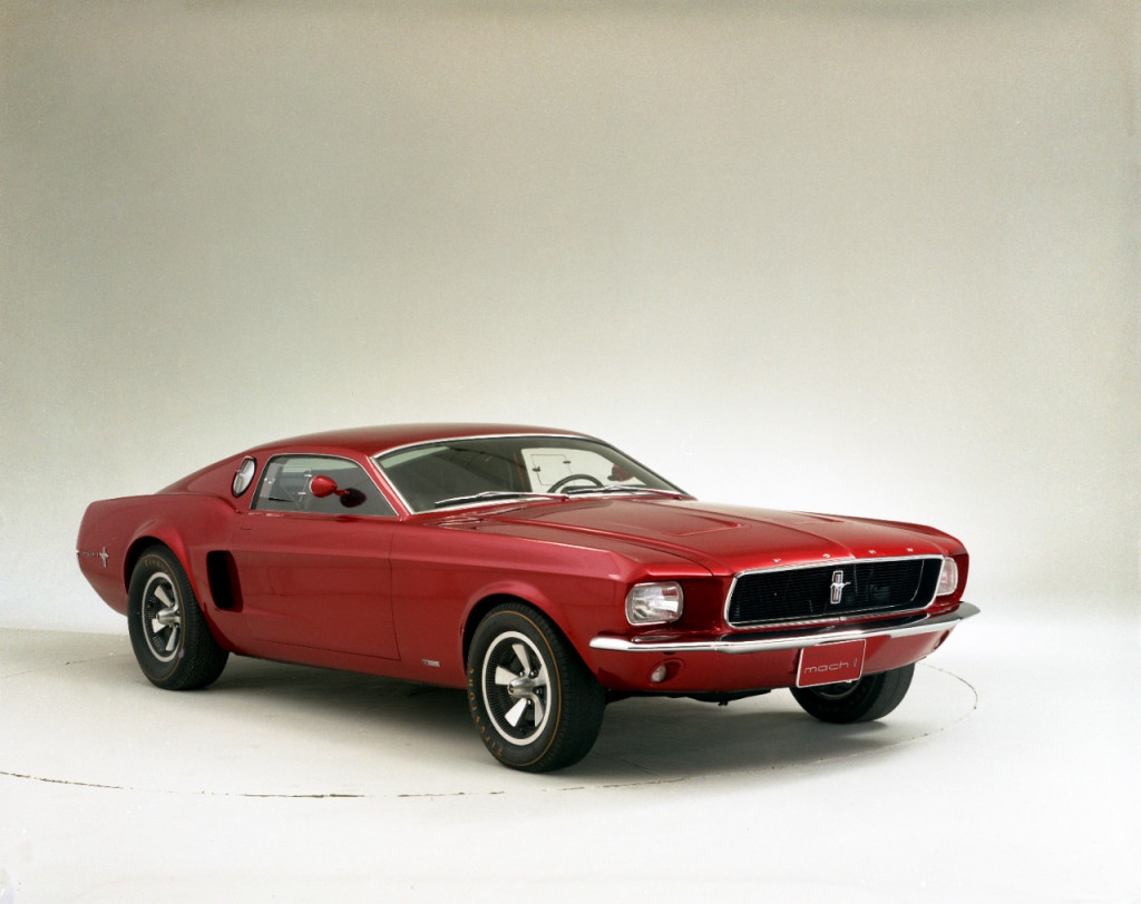 The Mustang Mach I concept as it was shown at auto shows in late 1966 and into 1967. The power-dome hood from the sketches never made it to the show car. (Courtesy of Ford Motor Company)