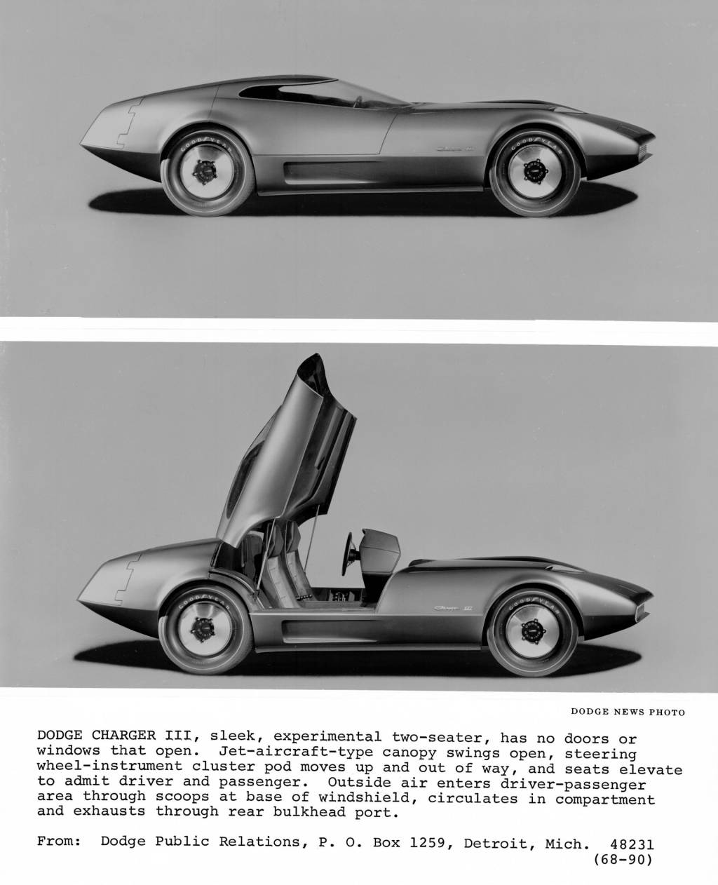 خودروی مفهومی دوج چارجر III مدل 1968 (با اجازه استیلانتیس مدیا)