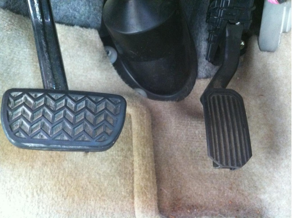 2004 Toyota Prius accelerator pedal after being shortened as part of sudden-acceleration recall