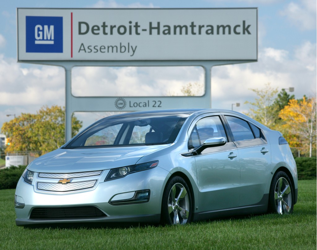 2011 Chevrolet Volt outside Detroit-Hamtramck assembly plant