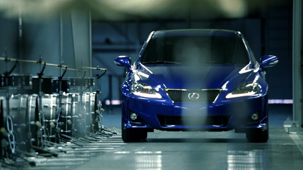 Still from the 2011 Lexus IS 'Music Track' commercial