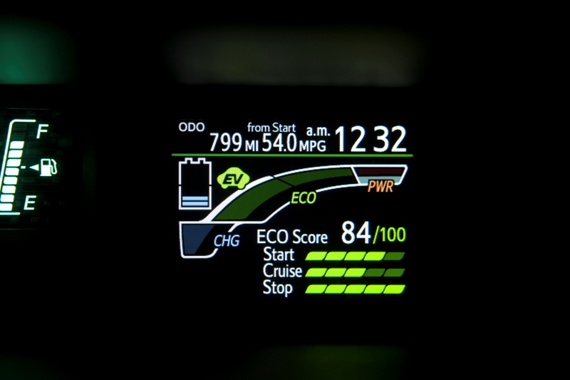 2012 Toyota Prius c ECO Score Display