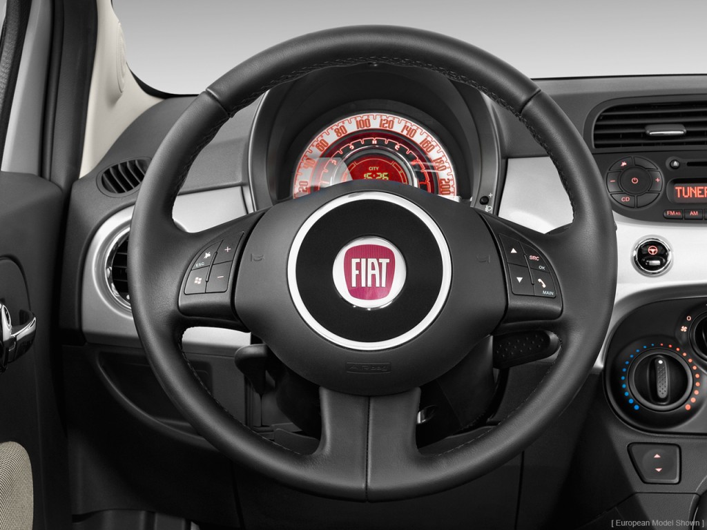 Image: 2013 FIAT 500 2-door HB Lounge Steering Wheel, size: 1024 x 768