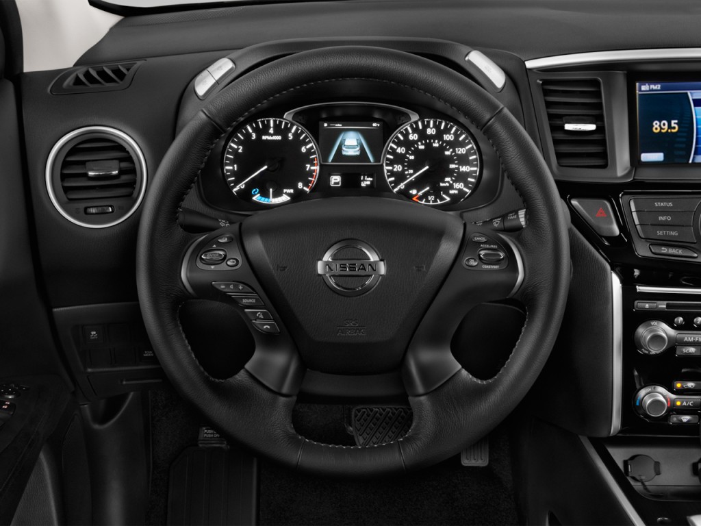 Image: 2014 Nissan Pathfinder 4WD 4-door SL Hybrid Steering Wheel, size