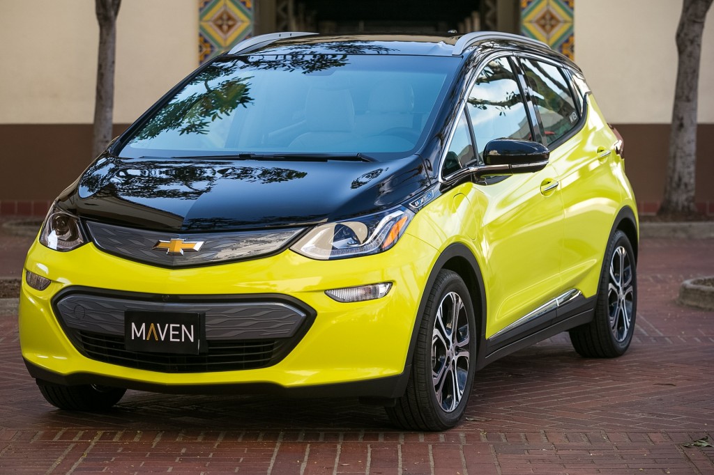 2017 Chevrolet Bolt EV electric car in Maven car-sharing fleet, Los Angeles [photo: Dan MacMedan fo