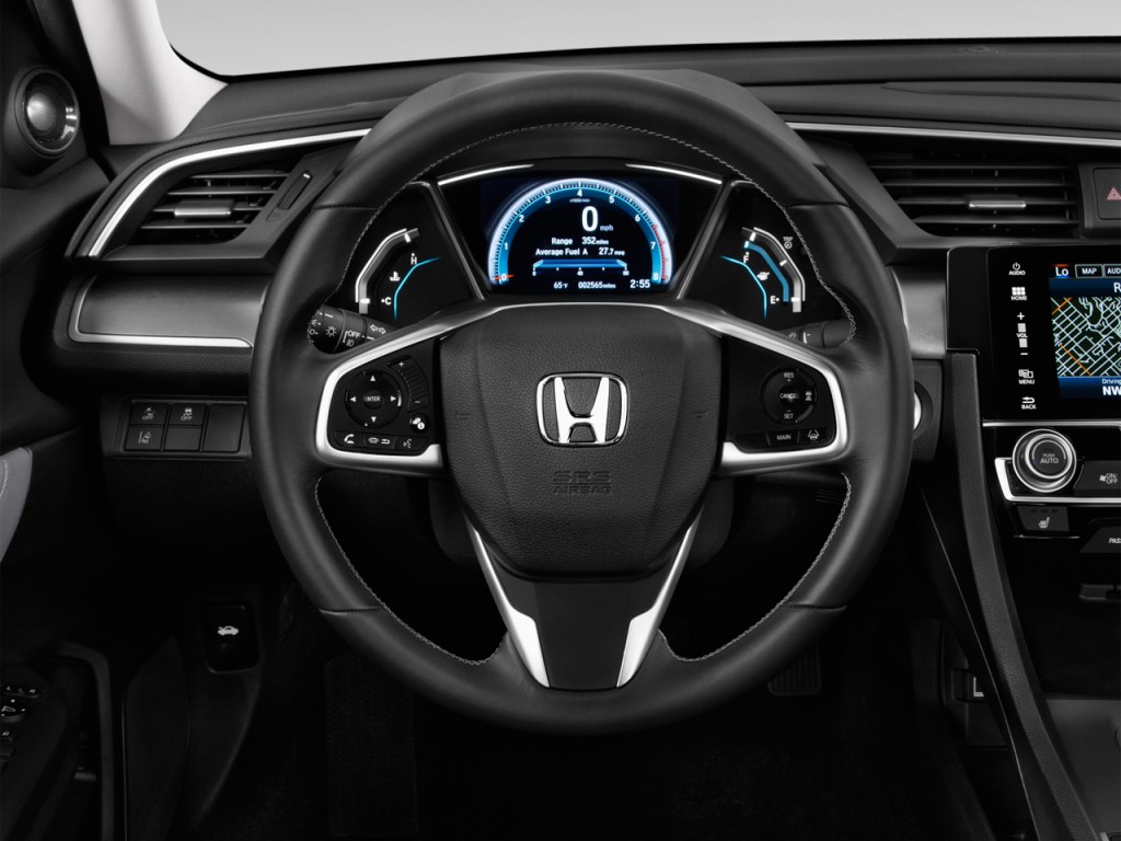 Image: 2017 Honda Civic Touring CVT Steering Wheel, size: 1024 x 768