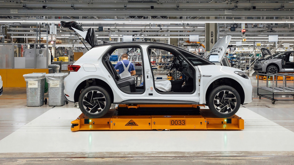 2020 Volkswagen ID 3 production at plane in Zwickau, Germany