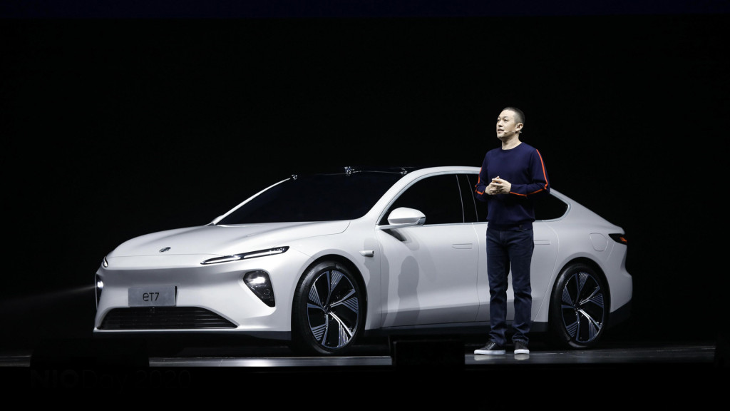 Nio CEO and founder William Li with the 2022 ET7