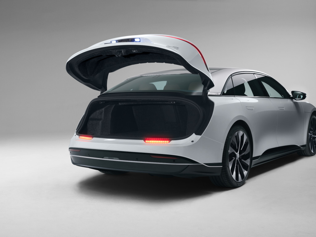 The Lucid Air has 32.1 cubic feet of cargo space between its trunk and frunk.