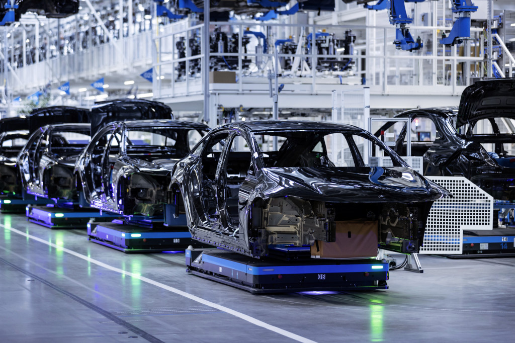 2022 Mercedes-Benz EQS manufactured at the factory in Sindelfingen, Germany