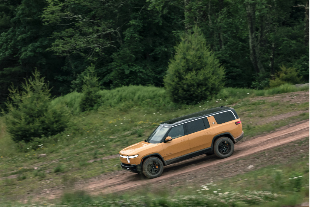 The 2023 Rivian R1S conquers off-road trails as well as or better than any gas-powered SUV.