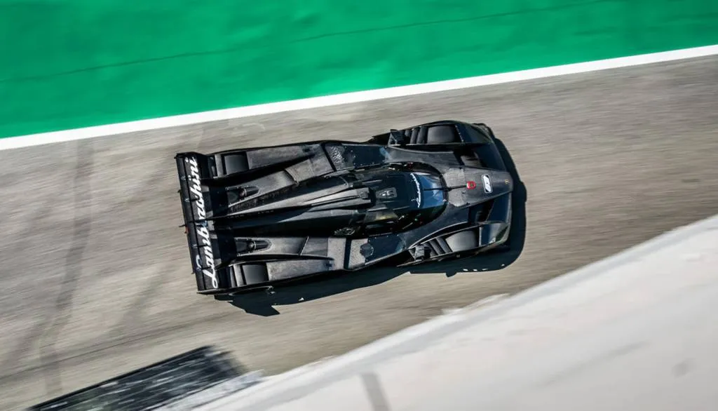 2024 Lamborghini SC63 LMDh race car testing at Imola - Aug. 2023