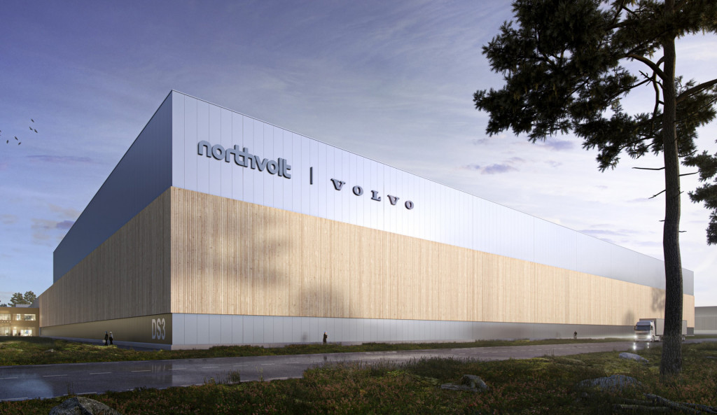 Artistic rendering of planned Volvo and Northvolt battery plant in Gothenburg, Sweden