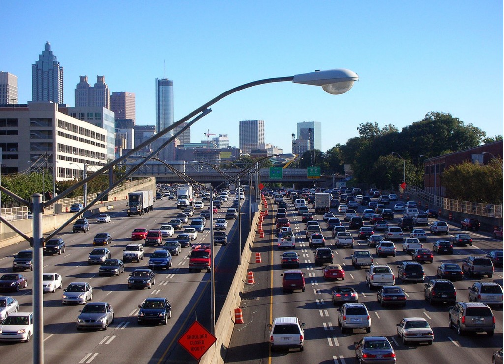 Traffic in Atlanta, Georgia during rush hour (via Wikimedia)
