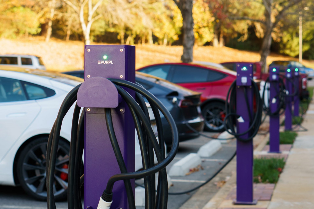 Atom Power Purpl EV charging station