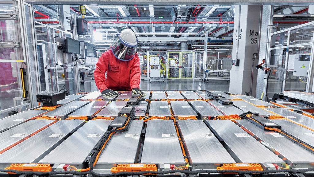 Audi batterimontering i Bryssel, Belgien, fabrik