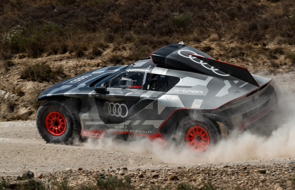 Audi RS Q E-Tron hot-weather testing near Zaragoza, Spain - August 2021