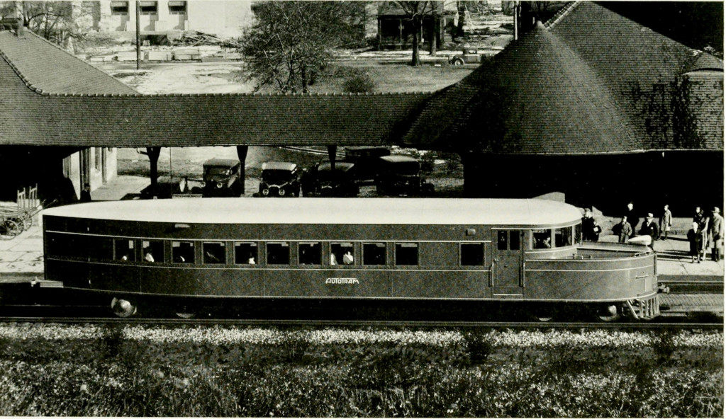 Autotram readies at the Battle Creek station for one of its test trips through southern Michigan