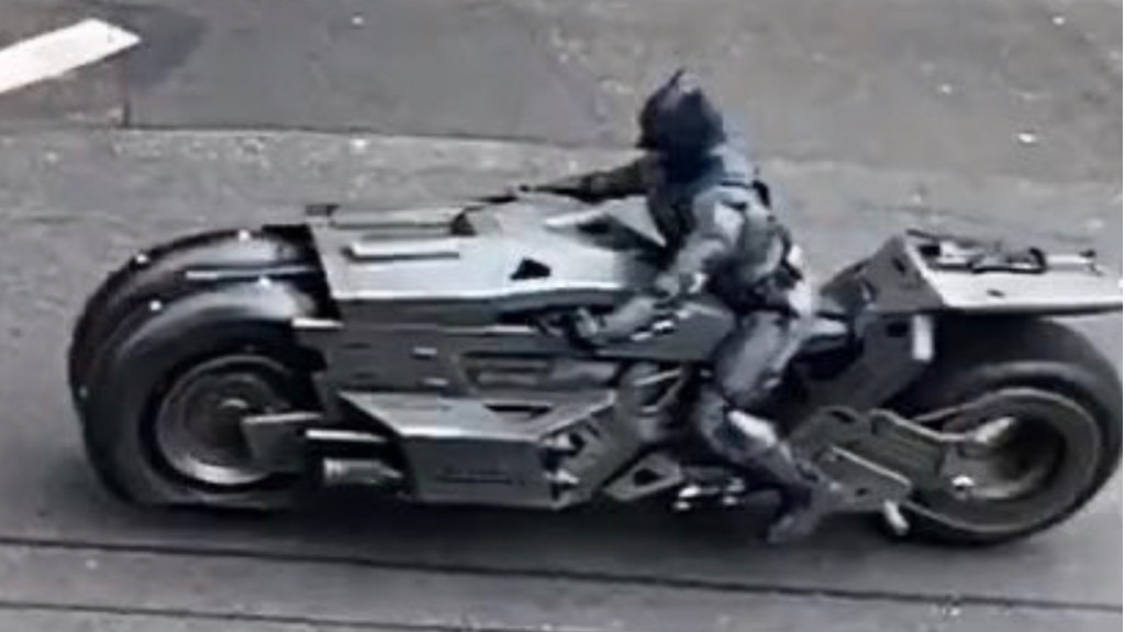 Batcycle on the set of 
