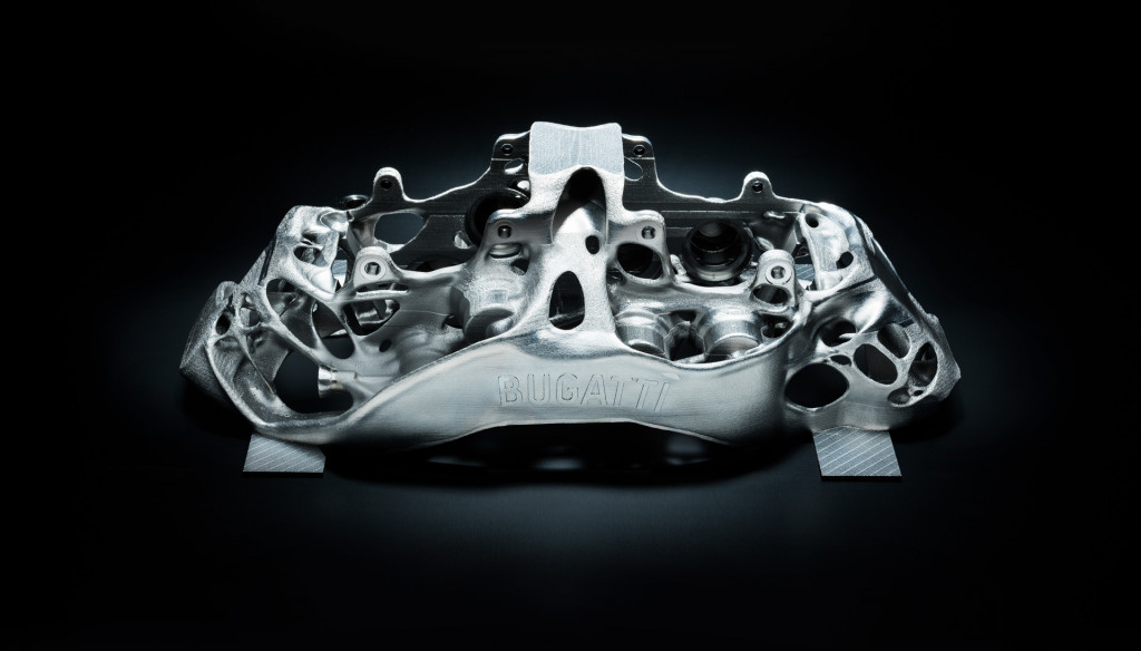 Bugatti Chiron brake caliper made using 3D printing
