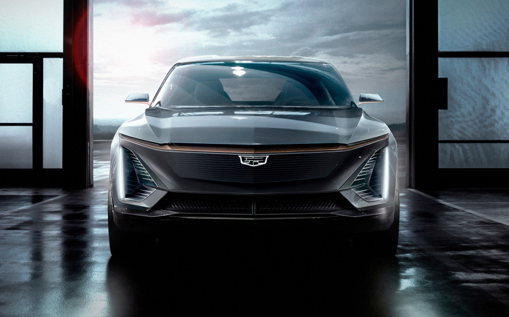 Teaser for Cadillac Lyriq electric cossover SUV based on GM BEV3 modular platform