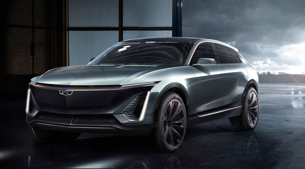Teaser for Cadillac Lyriq electric cossover SUV based on GM BEV3 modular platform